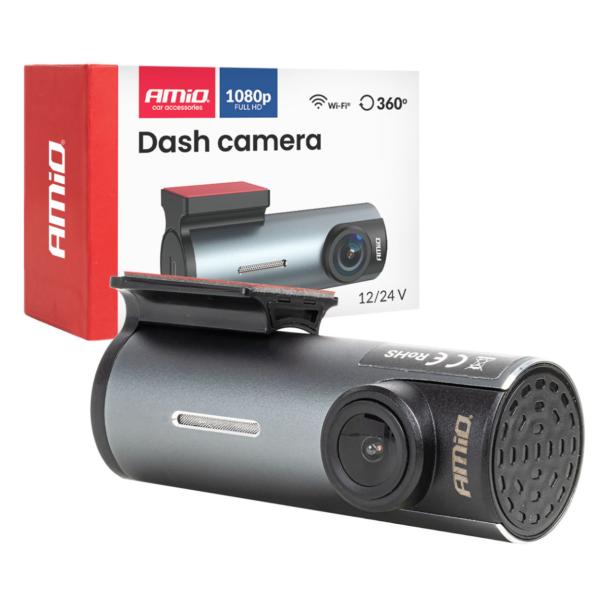 Automobilinis vaizdo registratorius 1K WLAN Wi-Fi Full HD 128 GB AMIO-04798