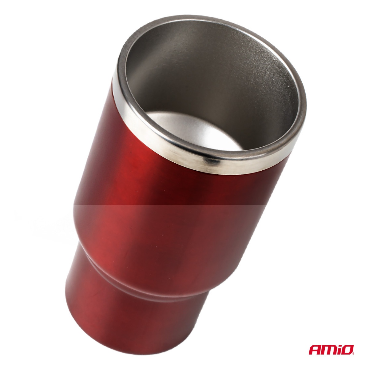 Automobilio virdulys-puodelis, 450 ml 12V, raudonas, AMIO-02177