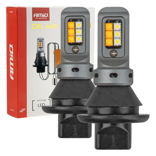 LED DRL dienos šviesų ir posūkių lemputės 2in1, 1156, CANBUS, 12/24 V, AMIO-05005 LED DRL dienos šviesų ir posūkių lemputės 2in1, 1156, CANBUS, 12/24 V, AMIO-05005
