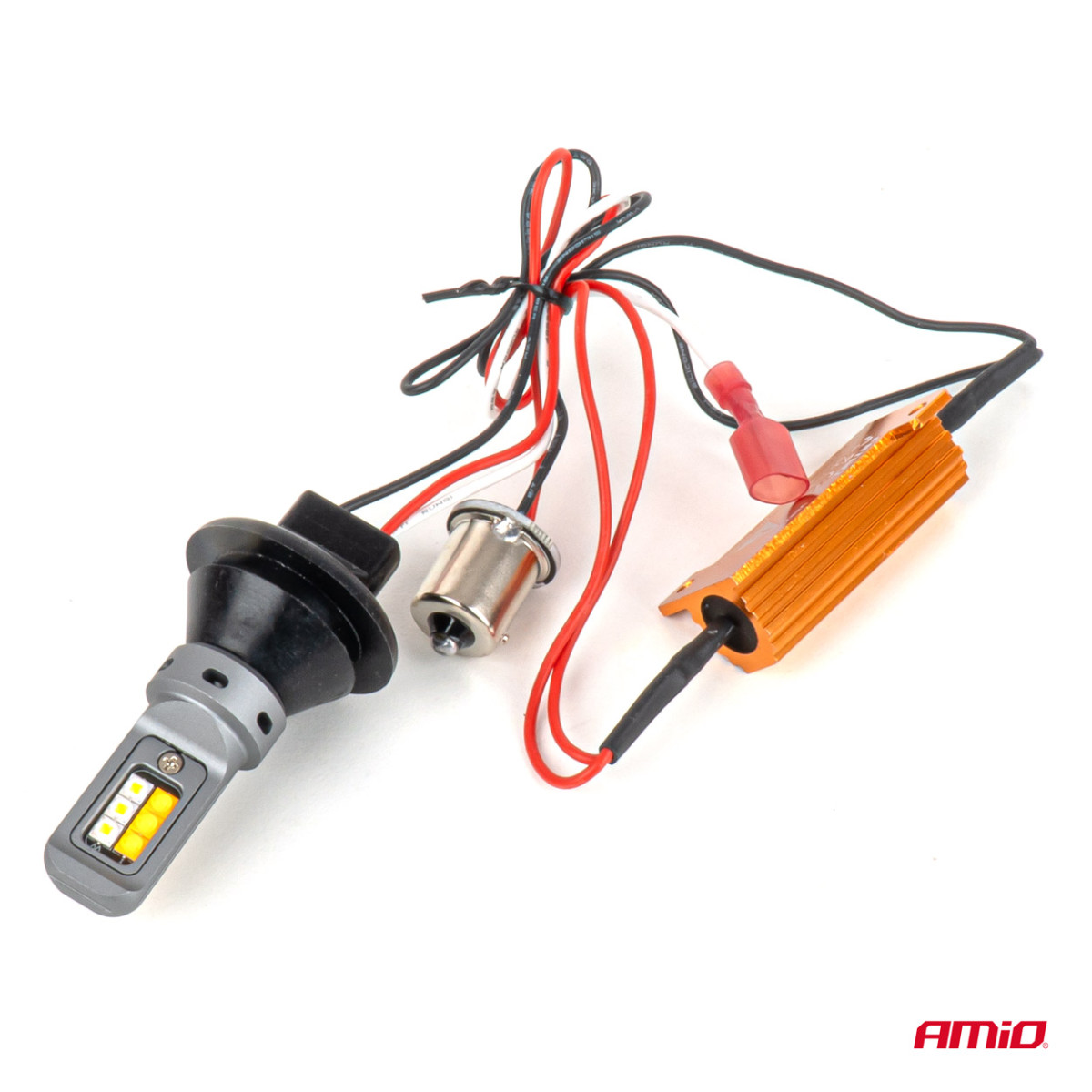 LED DRL dienos šviesų ir posūkių lemputės 2in1, 1156, CANBUS, 12/24 V, AMIO-05005
