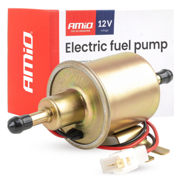 Elektrinis pratekamasis kuro siurblys, 8 mm, 12 V AMIO-04924 Elektrinis pratekamasis kuro siurblys, 8 mm, 12 V AMIO-04924
