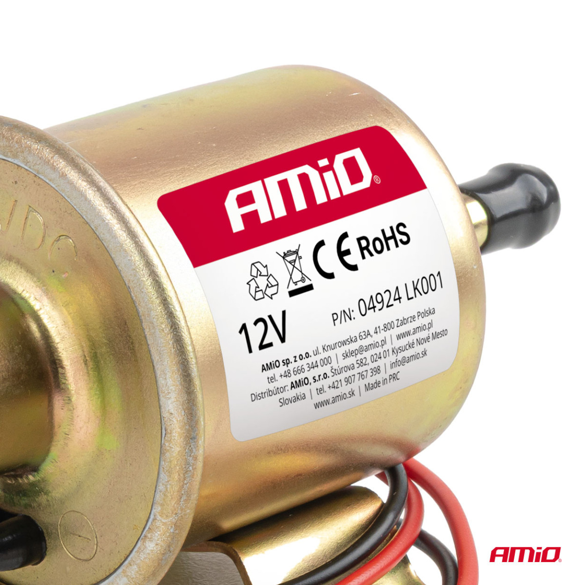 Elektrinis pratekamasis kuro siurblys, 8 mm, 12 V AMIO-04924