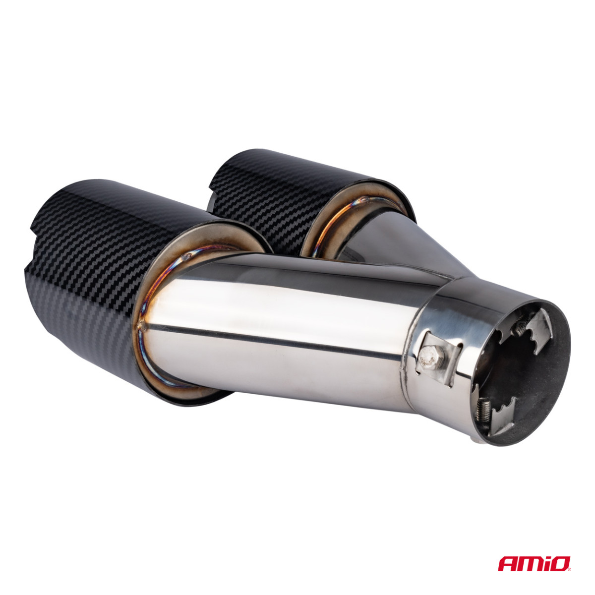 Duslintuvo antgalis 32-52 mm, nerūdijančio plieno, carbon, dvigubas, kairysis, AMiO‑04069