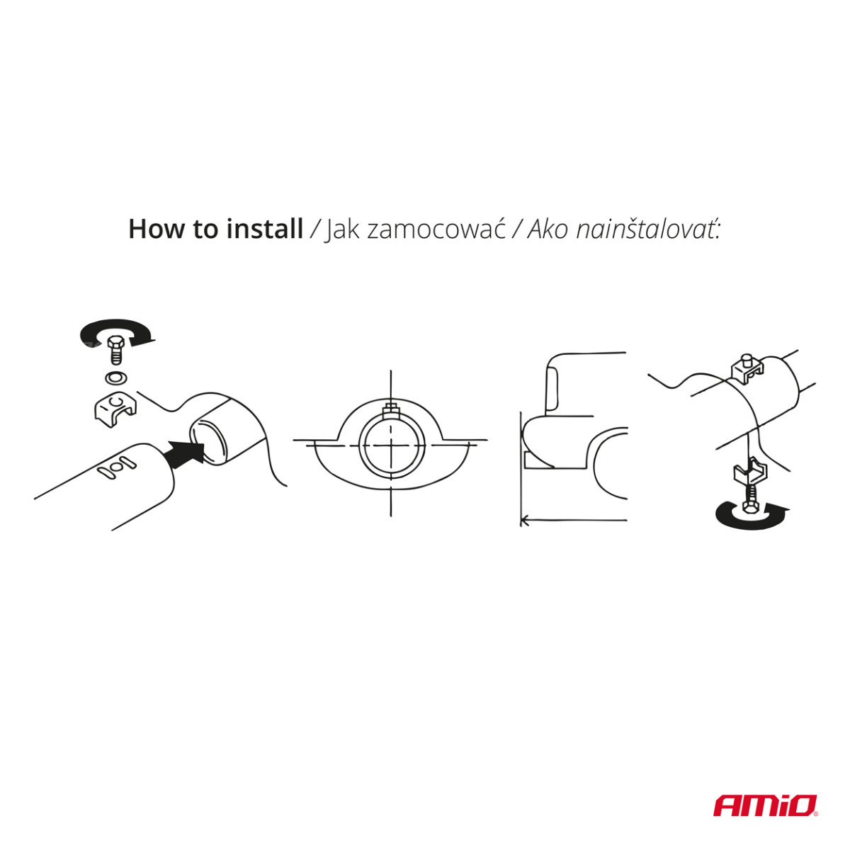 Duslintuvo antgalis 32-52 mm, nerūdijančio plieno, carbon, dvigubas, kairysis, AMiO‑04069