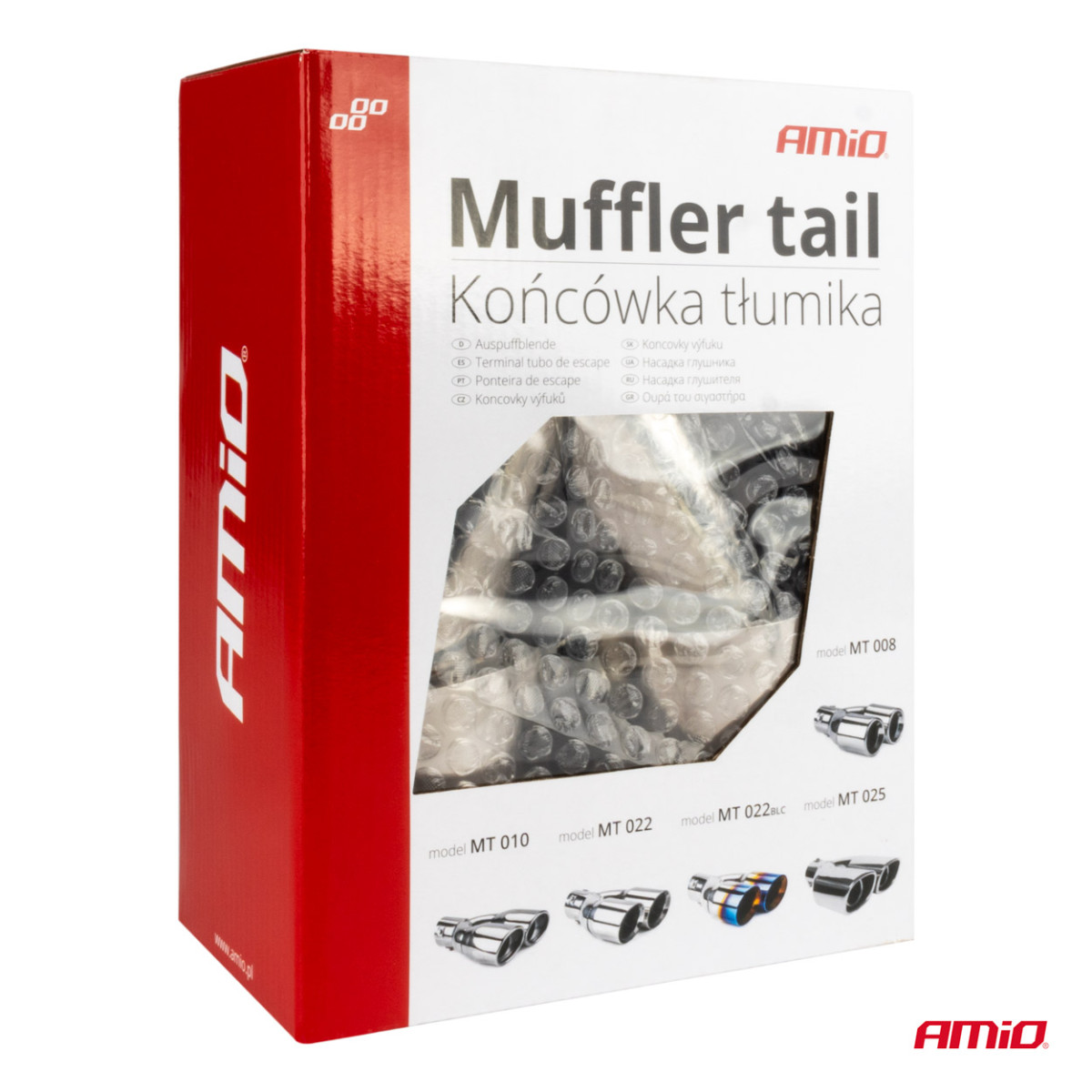 Duslintuvo antgalis 32-52 mm, nerūdijančio plieno, chromuotas, dvigubas, kairysis AMiO-04067