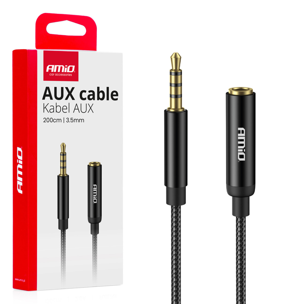 AUX 3.5 mm pratęsimo laidas 2 m – male į female, AMIO-04296