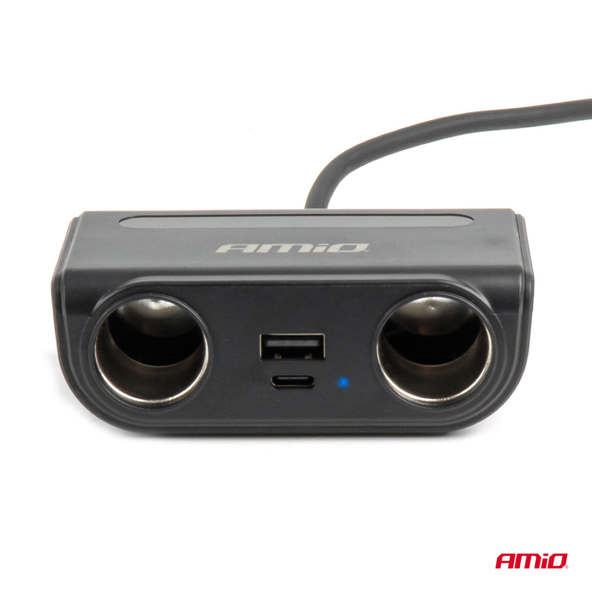 Lizdo skirstytuvas 12/24V su USB-C USB-A QC3.0 PD3.0 120W AMIO-04837