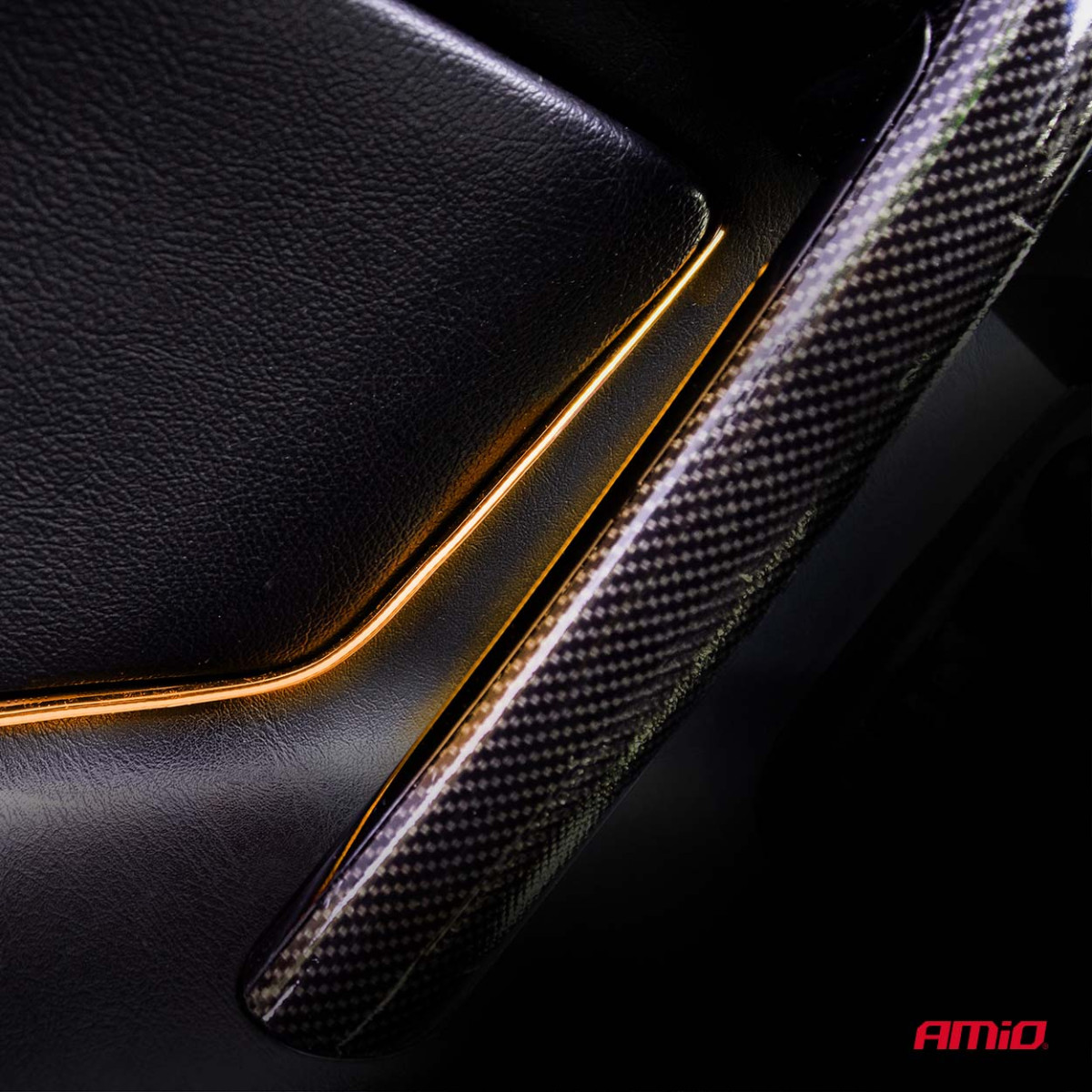 Lanksčios šoninės COB LED juostos 2x30 cm 12V, gintarinė