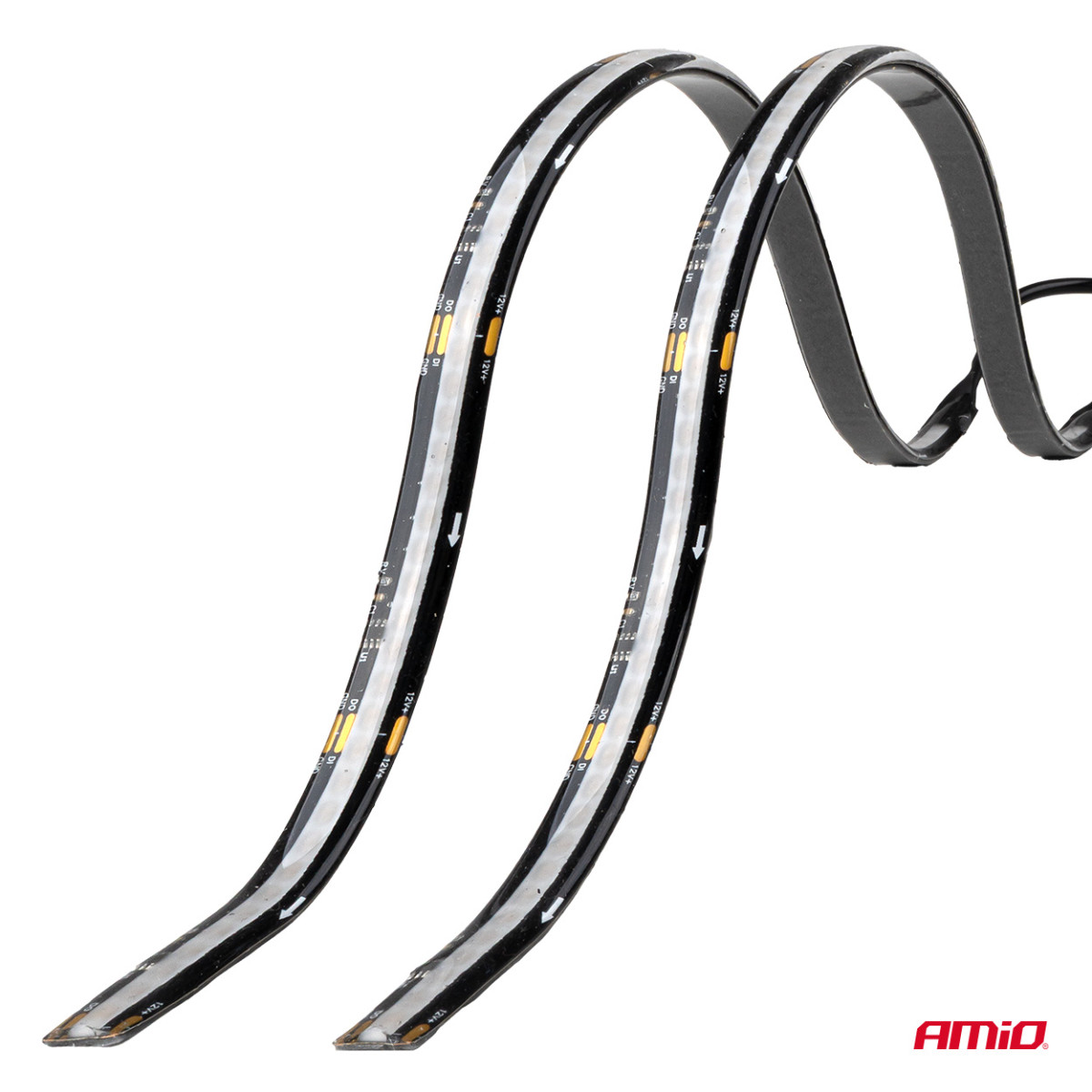 Lanksčios šoninės LED COB juostos 2x30 cm 12V, RGB įvairių spalvų, su pultu