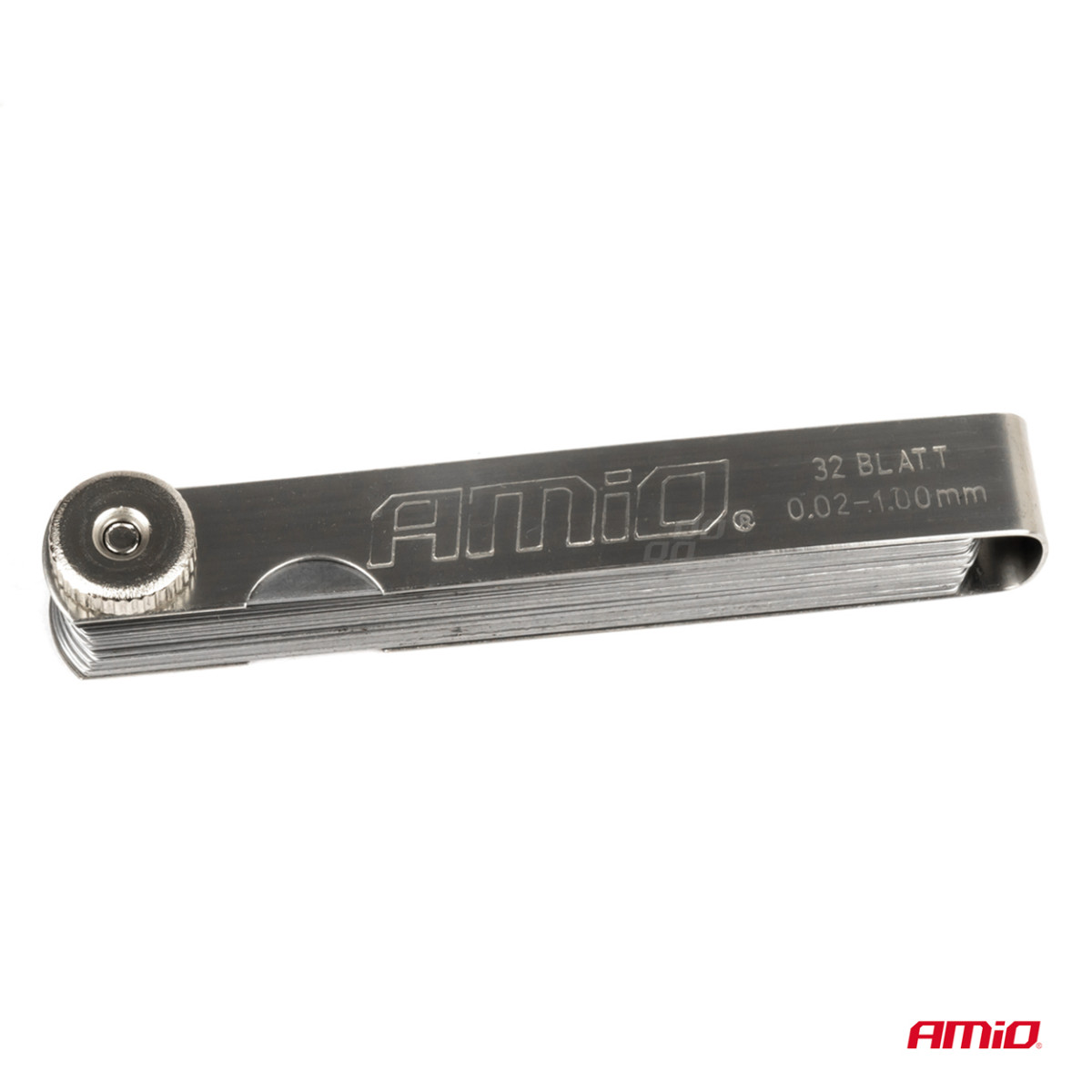 Tarpų matuoklis 0,02–1 mm, 32 lapeliai, 89 mm, AMIO-03287