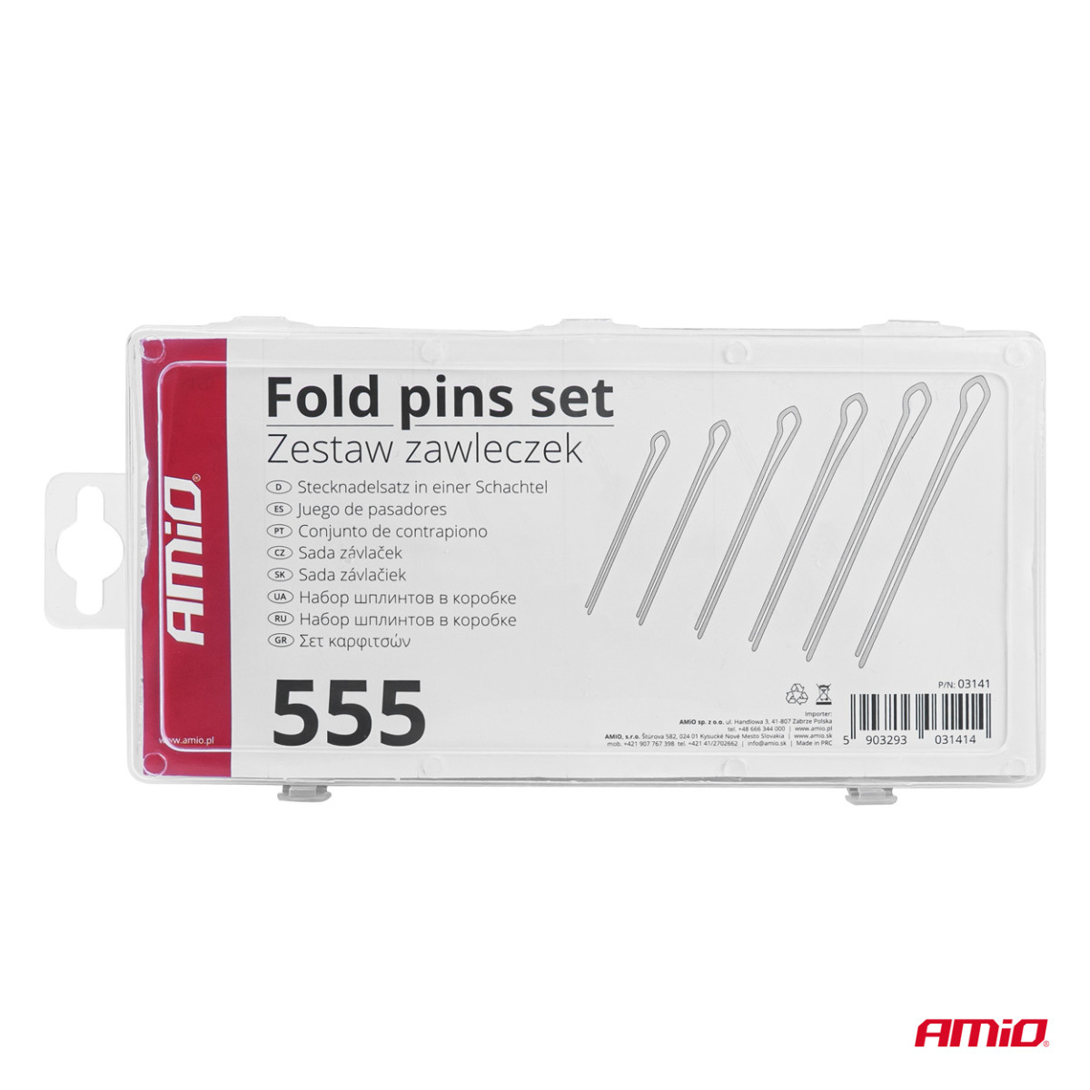 Fiksavimo kaiščių rinkinys, 555 vnt., AMIO-03141