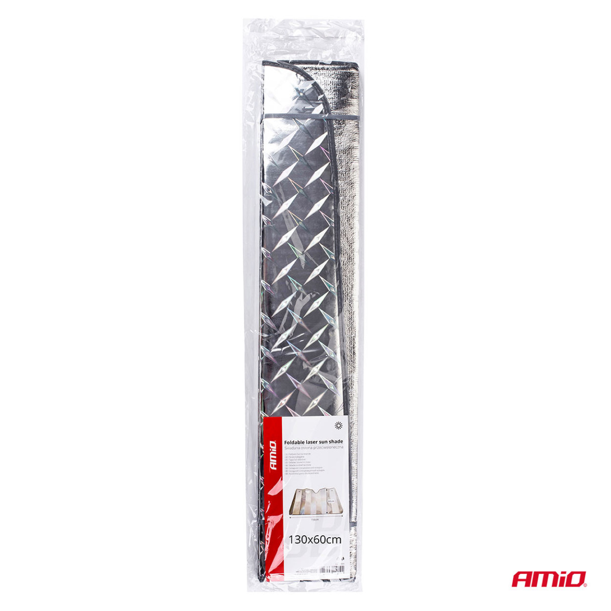 Sulankstoma saulės uždanga automobiliui 130x60 cm AMIO-02907