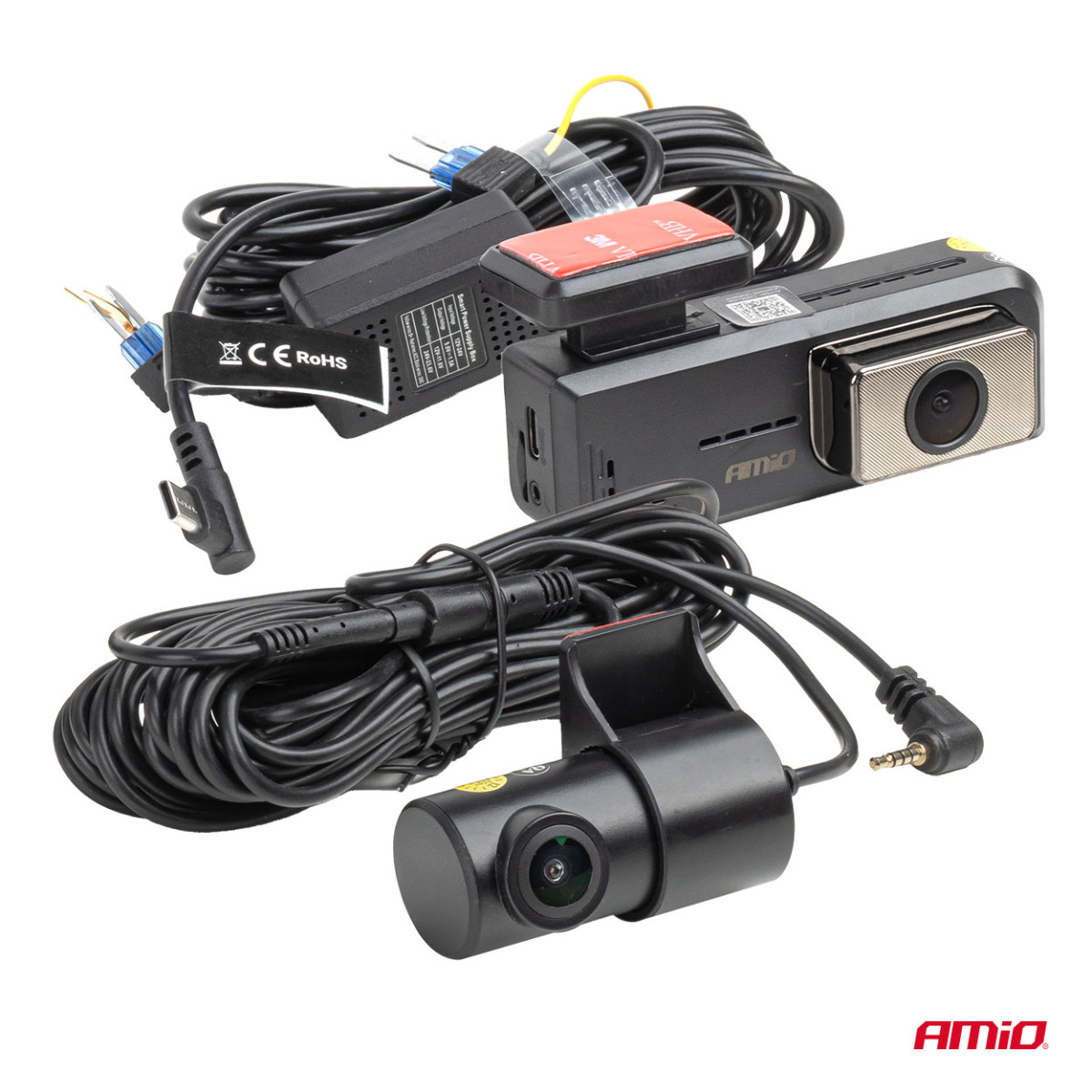Automobilinis vaizdo registratorius 2K + 1K WLAN Wi-Fi 512 GB AMIO-04800