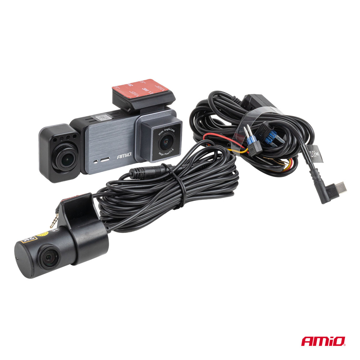 Automobilinis vaizdo registratorius 4K + 1K + 2K WLAN Wi-Fi UHD 512 GB AMIO-04802.