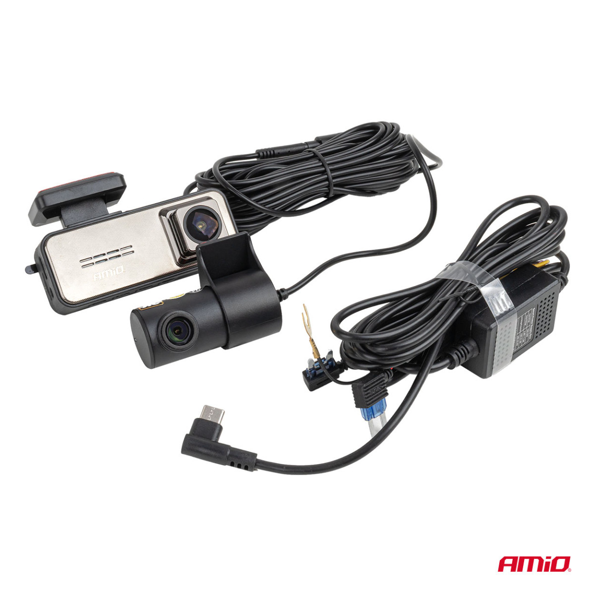 Automobilinis vaizdo registratorius 4K + 2K WLAN Wi-Fi UHD 512 GB AMIO-04801