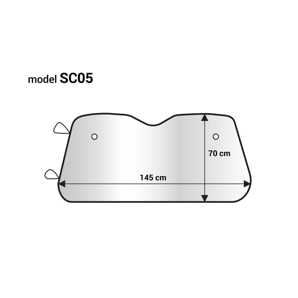 Priekinio stiklo apsauga 145x70 cm, sidabrinė, EPE putų AMIO-01535