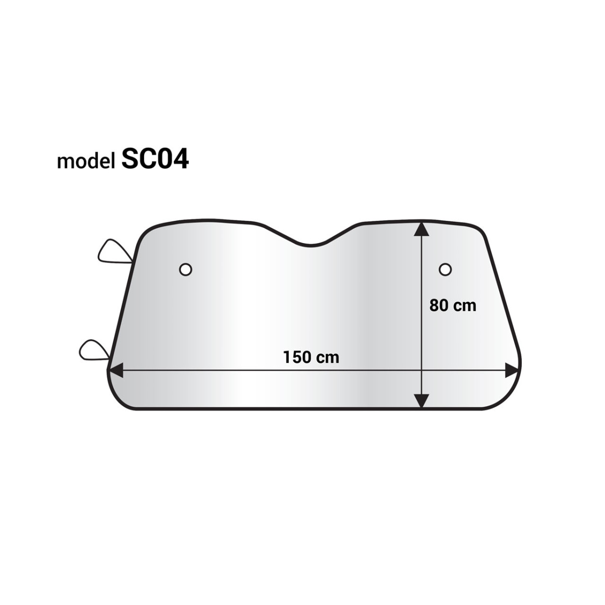 Priekinio stiklo apsauga 150x80 cm, sidabrinė, EPE putų AMIO-01534