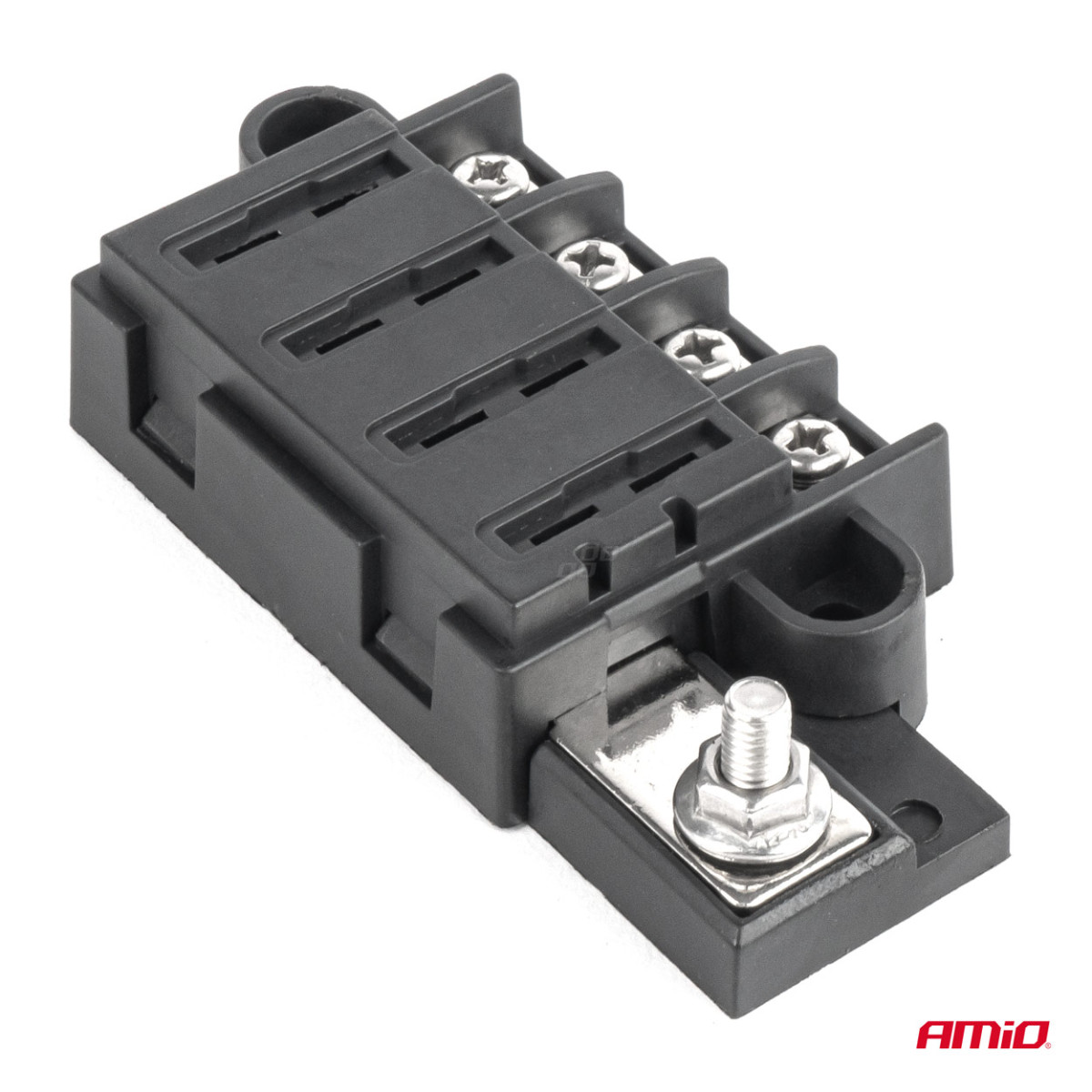 Saugiklių dėžutė, 4 lizdų su varžtiniais gnybtais AMIO-03835