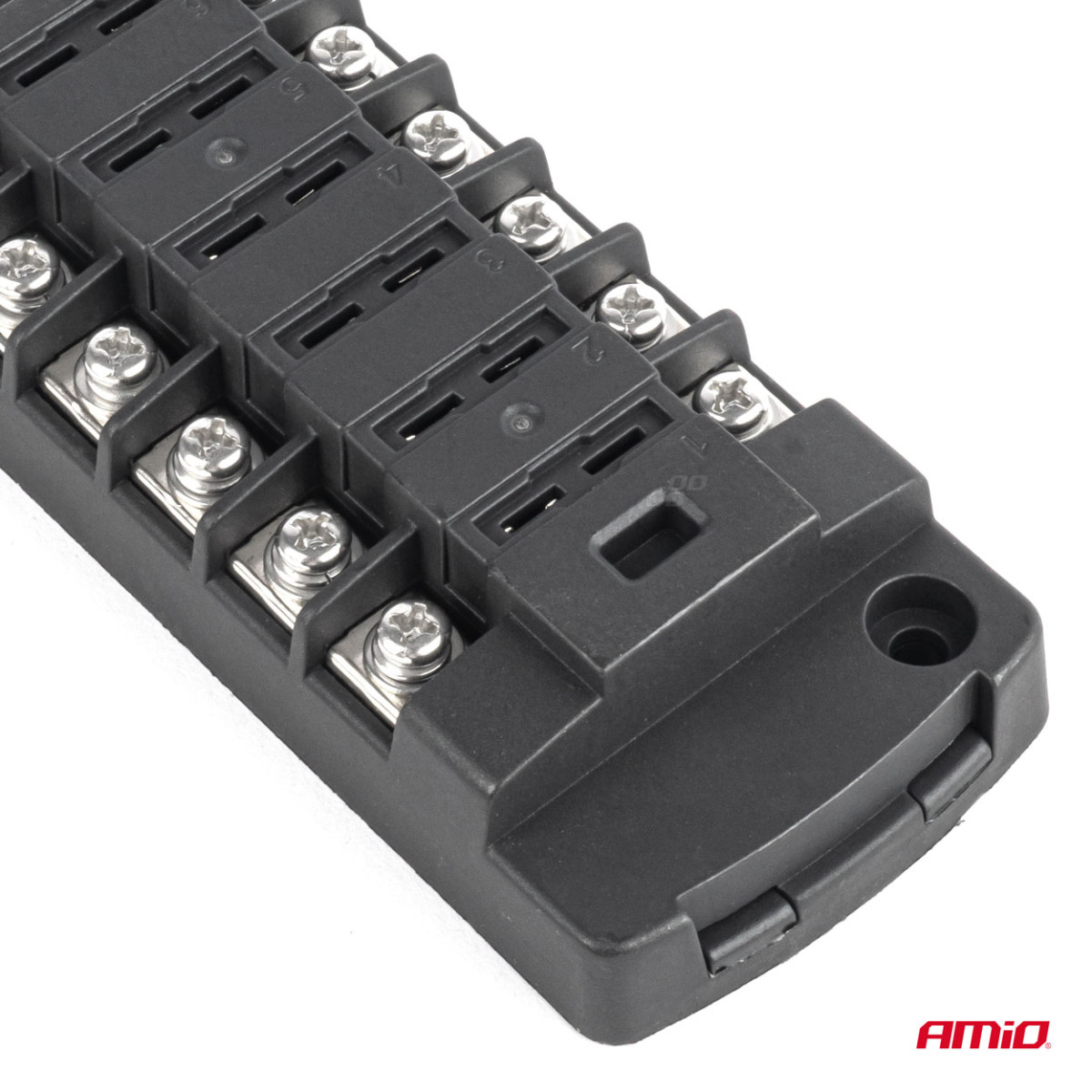 Saugiklių dėžutė, 6 lizdų su varžtiniais gnybtais AMIO-03836