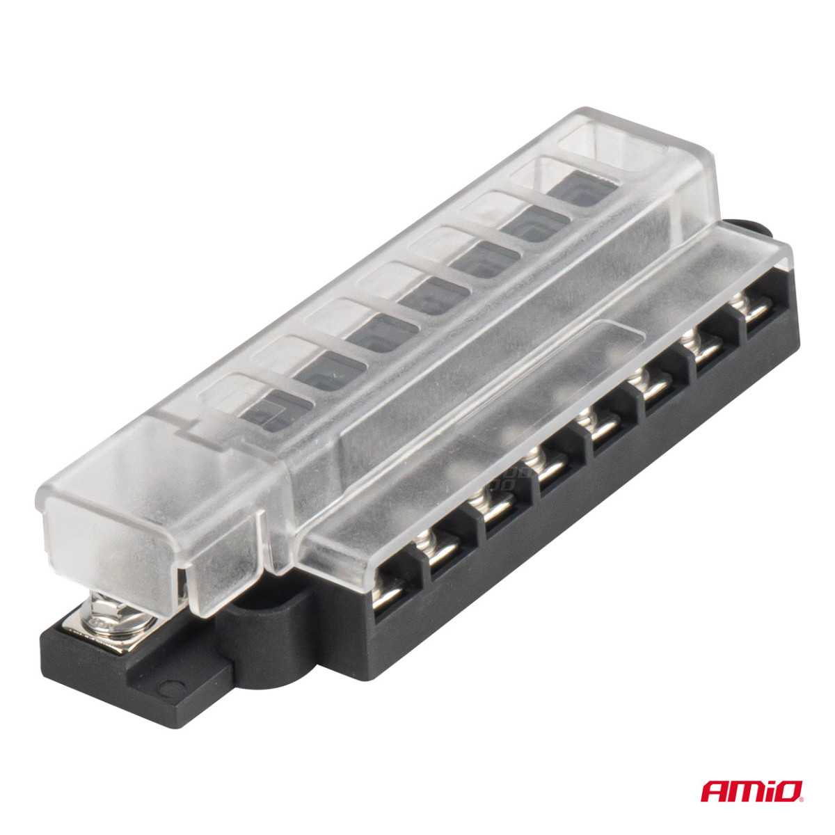 Saugiklių dėžutė, 8 lizdų su varžtiniais gnybtais AMIO-03837