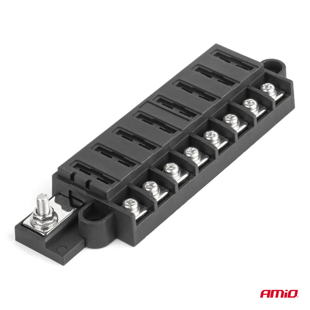 Saugiklių dėžutė, 8 lizdų su varžtiniais gnybtais AMIO-03837