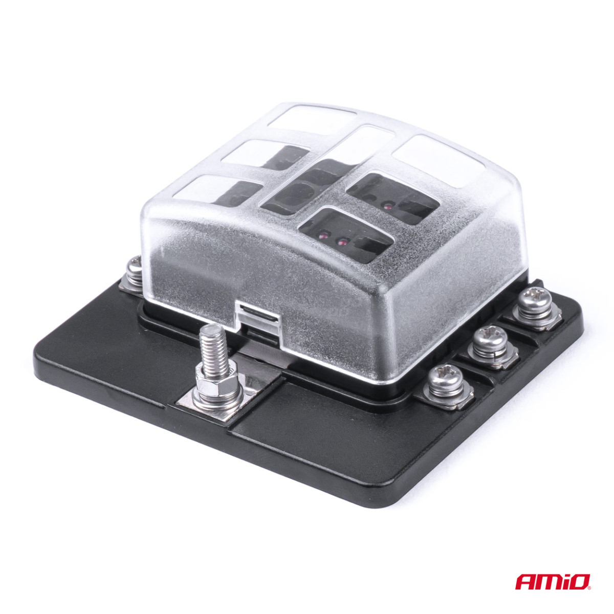 Saugiklių dėžutė, 6 lizdų su saugikliais AMIO-03039