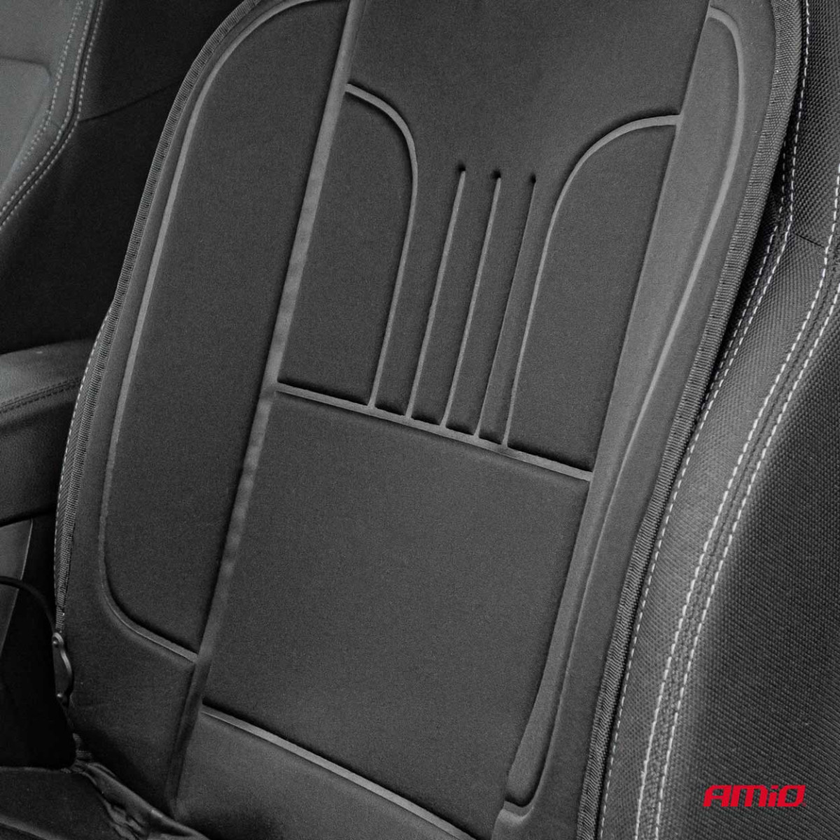 Šildomas sėdynės kilimėlis 98 x 48 cm, 12V DC - juoda