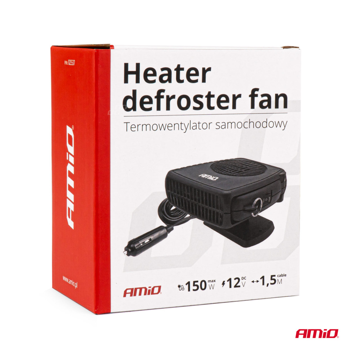 Automobilinis šildytuvas su ventiliatoriumi 12V 150W AMIO-02537