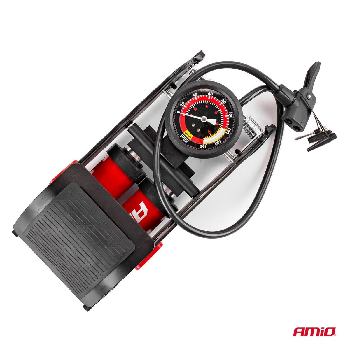 HQ dviguba stūmoklinė kojinė pompa 2×Ø45 mm su manometru ir adapteriais PU07