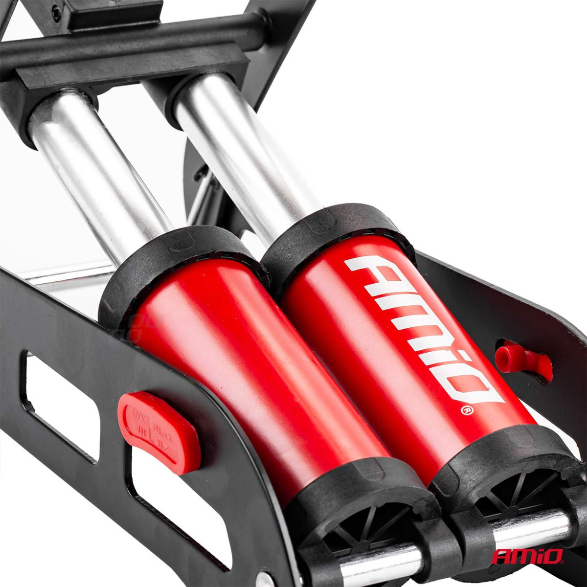 HQ dviguba stūmoklinė kojinė pompa 2×Ø45 mm su manometru ir adapteriais PU07