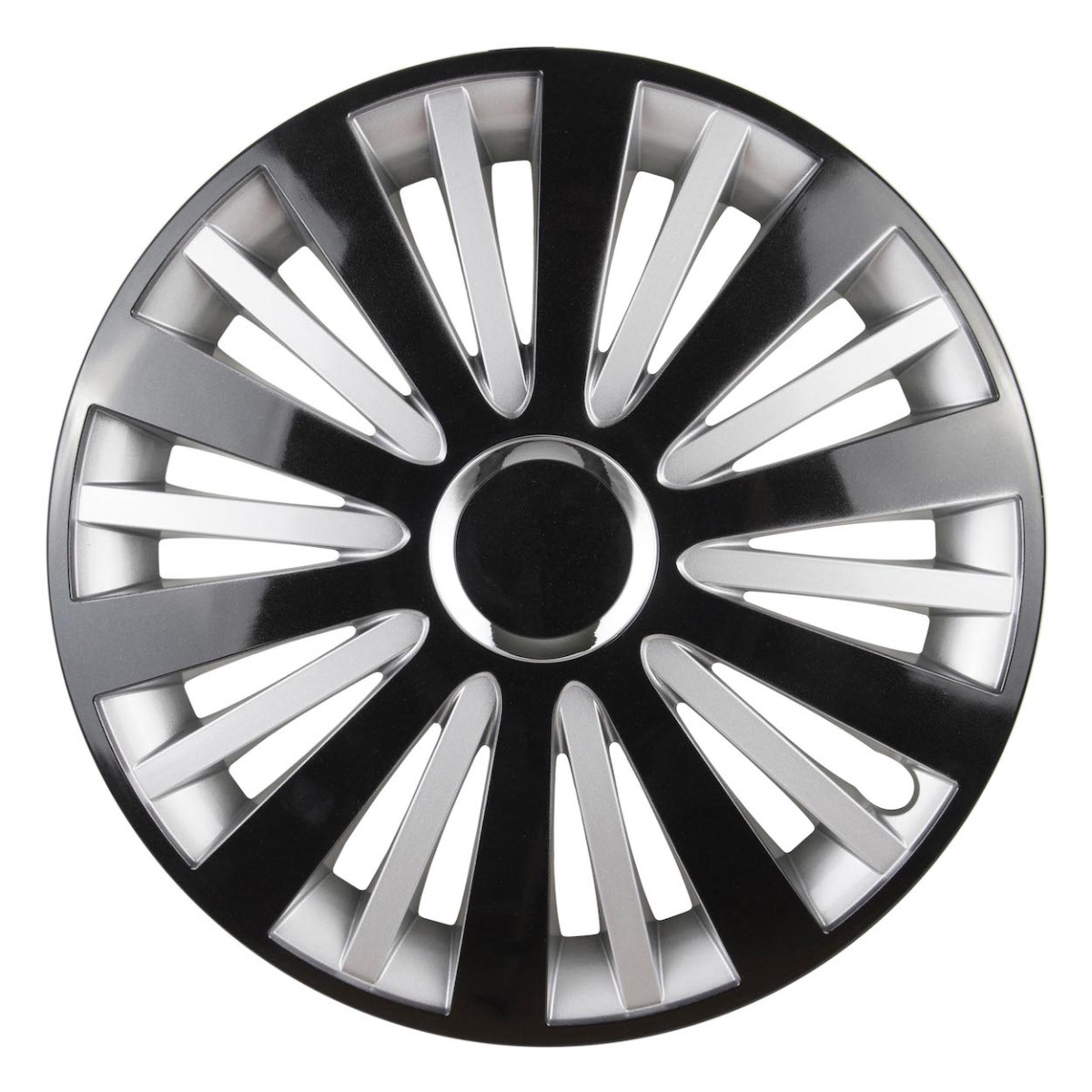 Ratų gaubtas 1 vnt. Falcon, juodas ir sidabrinis 14"