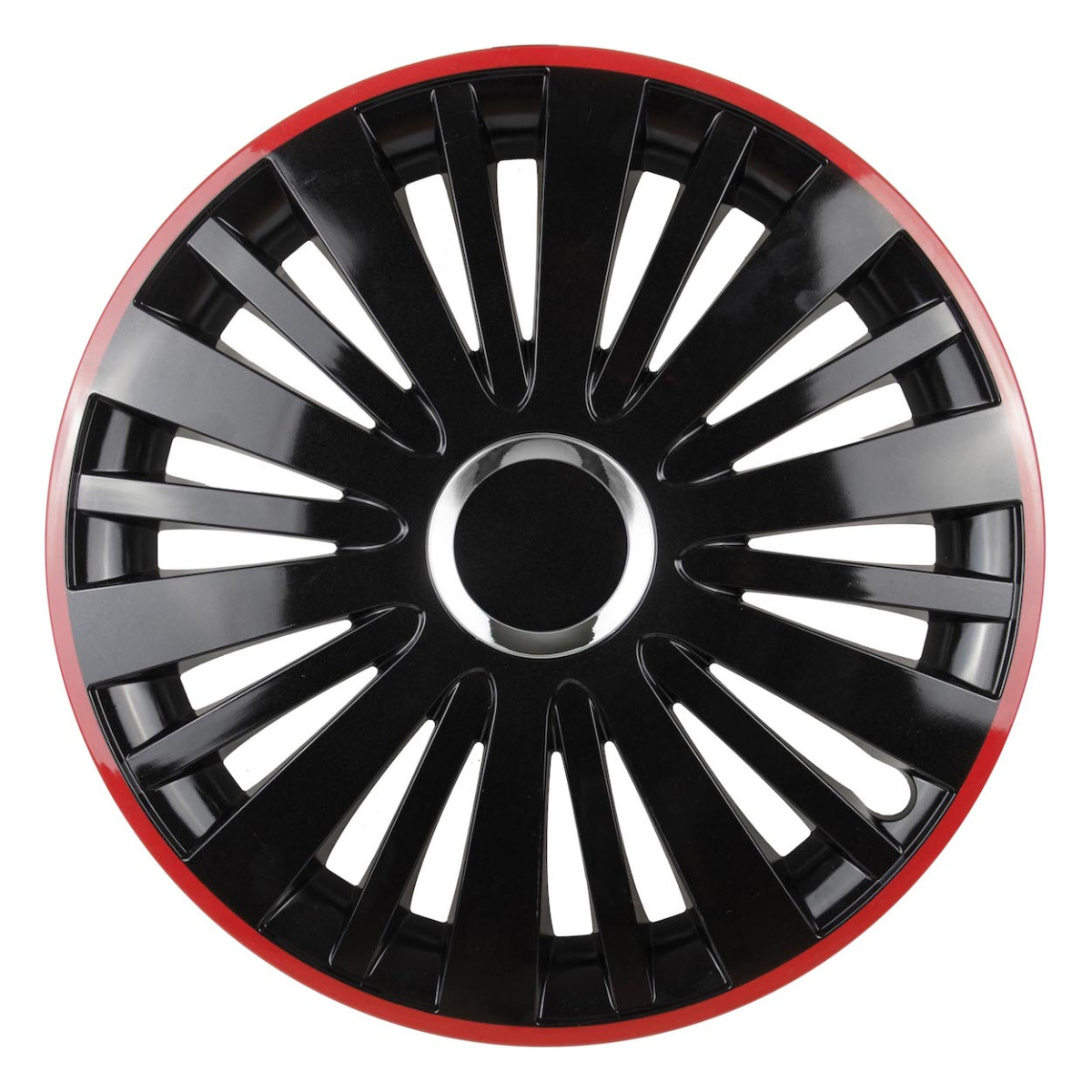 Ratų gaubtas 1 vnt. Falcon, juodas ir raudonas 15"
