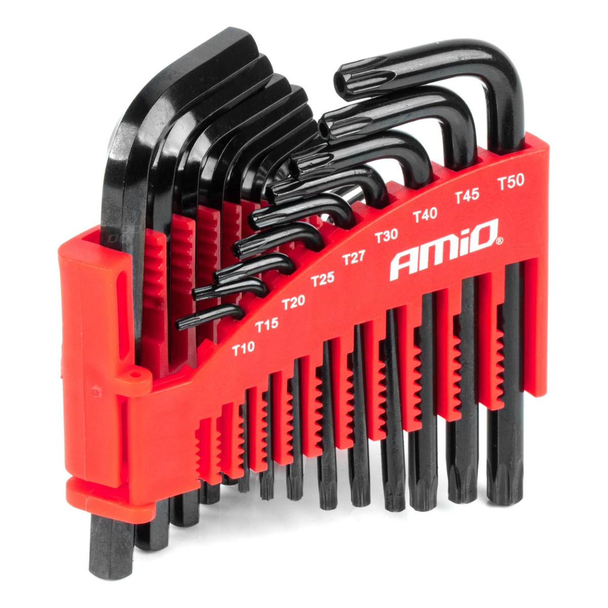 HEX ir TORX imbus raktų rinkinys CRV, juodas, 22 vnt., AMIO-04297