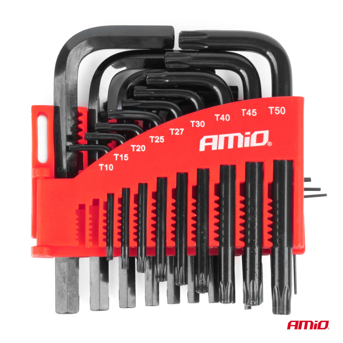 HEX ir TORX imbus raktų rinkinys CRV, juodas, 22 vnt., AMIO-04297