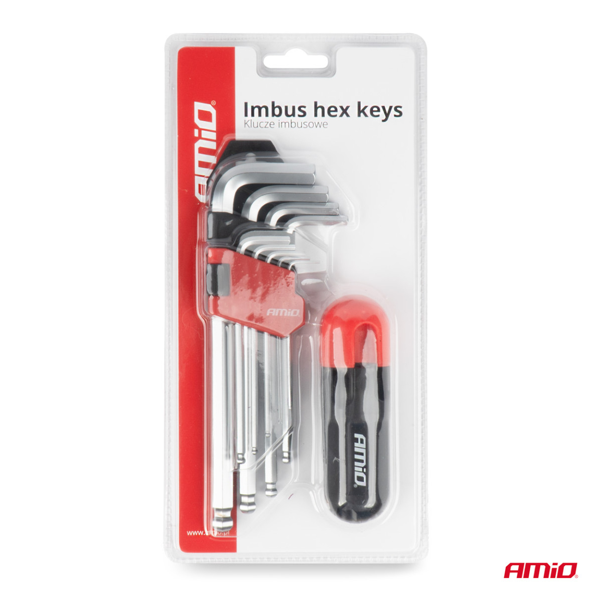 HEX (imbus) raktų su kamuoliuku rinkinys, 9 vnt., CR-V AMIO-04302