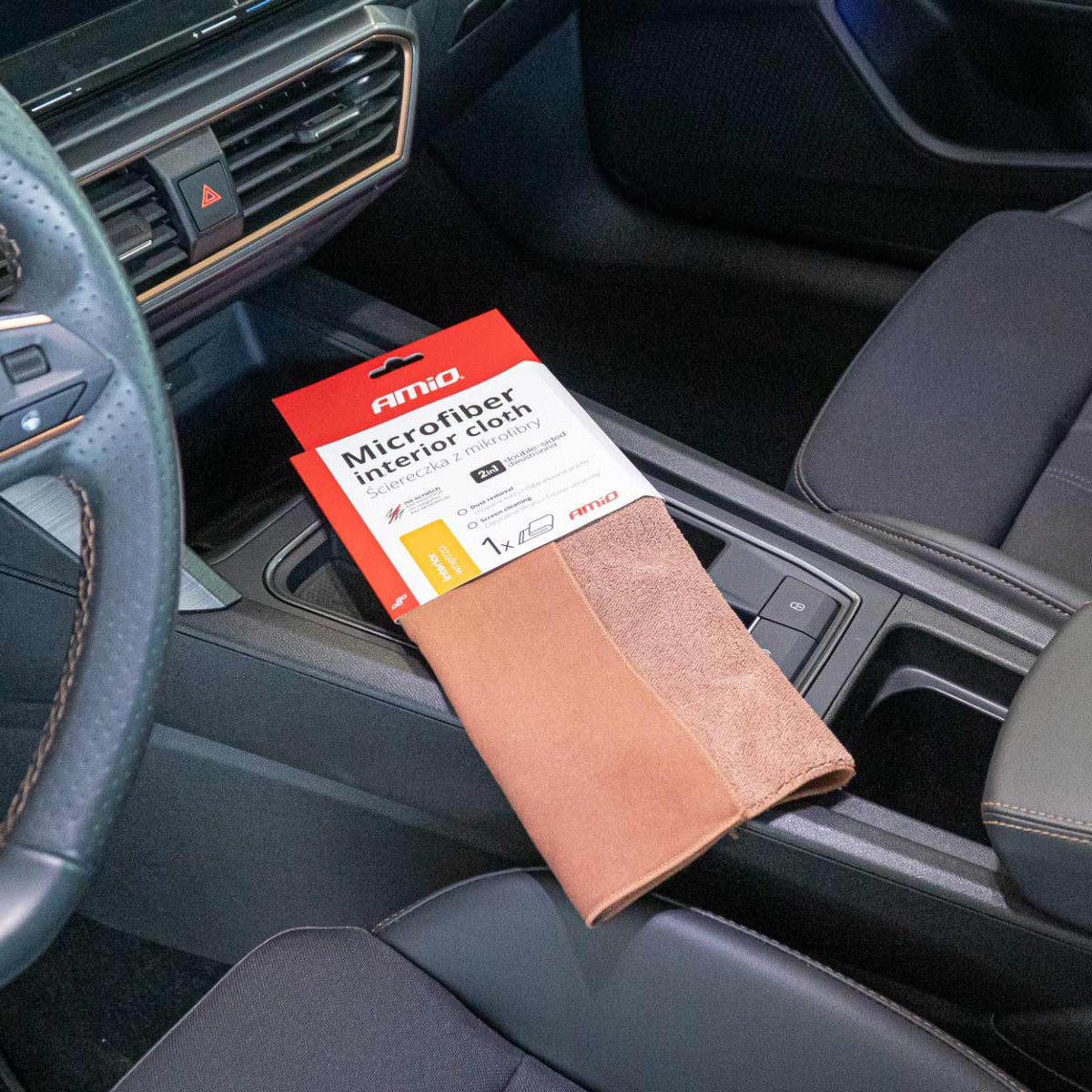 Mikropluošto šluostė 2in1 CORAL+SUEDE 30×30 cm, 500 g/m², AMIO-03982