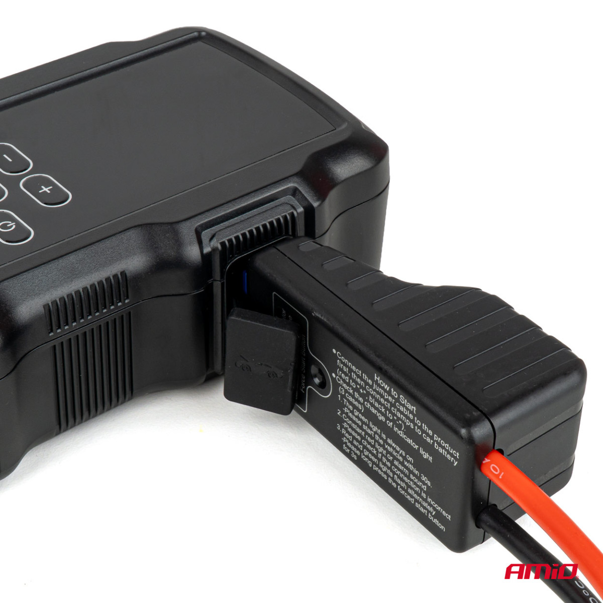 Užvedimo įrenginys 4 viename su kompresoriumi / Powerbank 12V 17Ah 900A, AMIO-05126