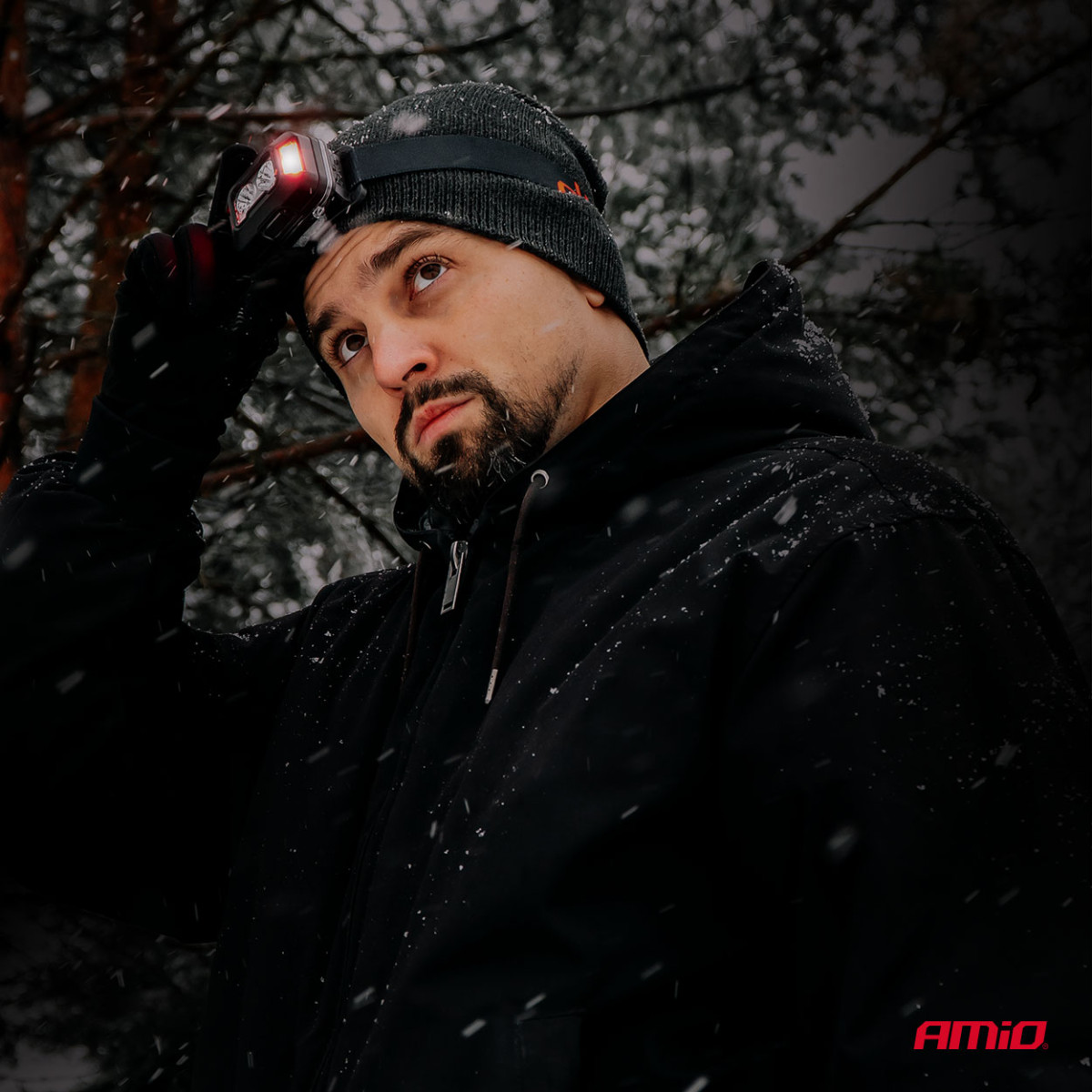 Akumuliatorinis LED galvos žibintas 2×XPG + 10 SMD, 1800 mAh, SUPER BRIGHT (BATT) AMIO-04668