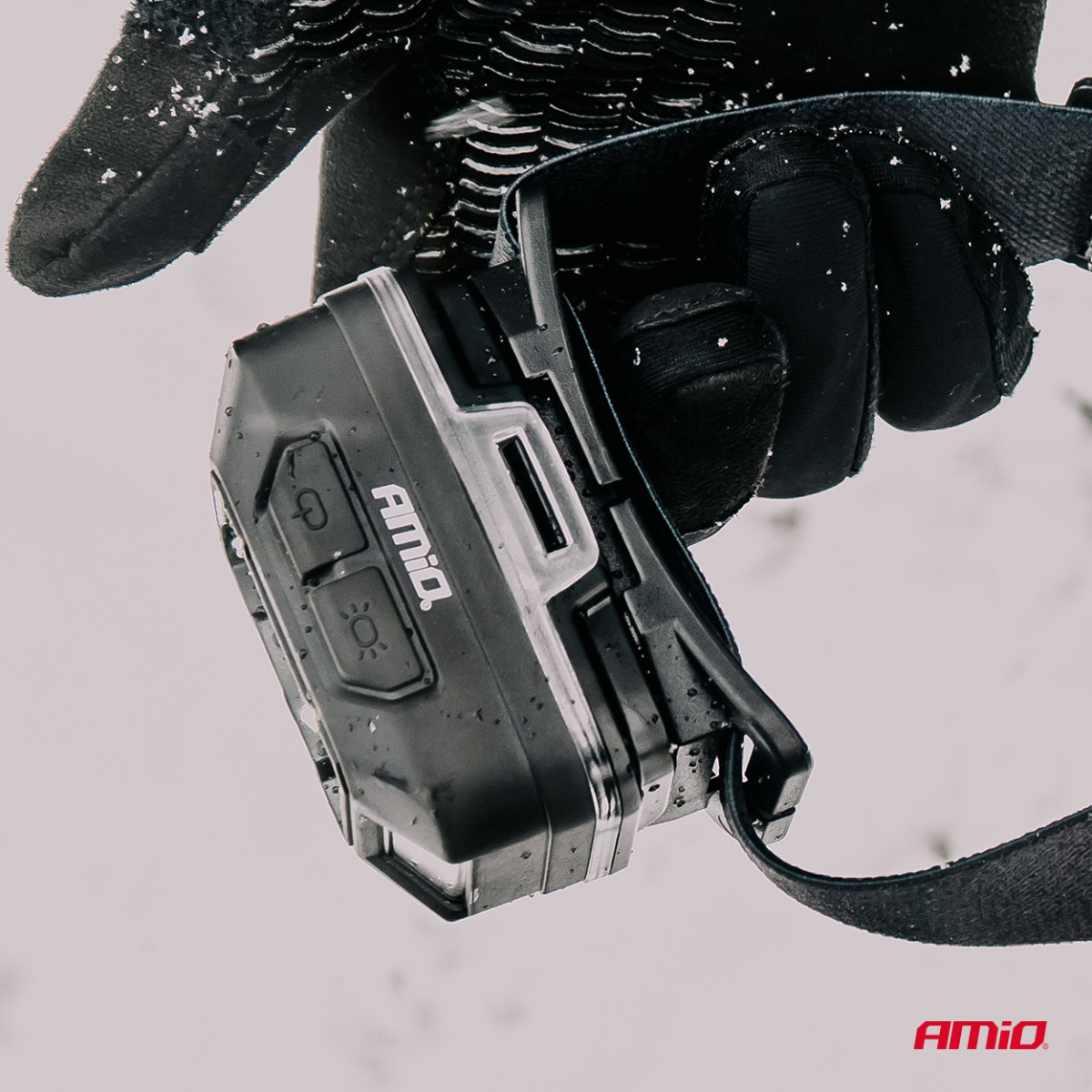 Akumuliatorinis LED galvos žibintas 2×XPG + 10 SMD, 1800 mAh, SUPER BRIGHT (BATT) AMIO-04668