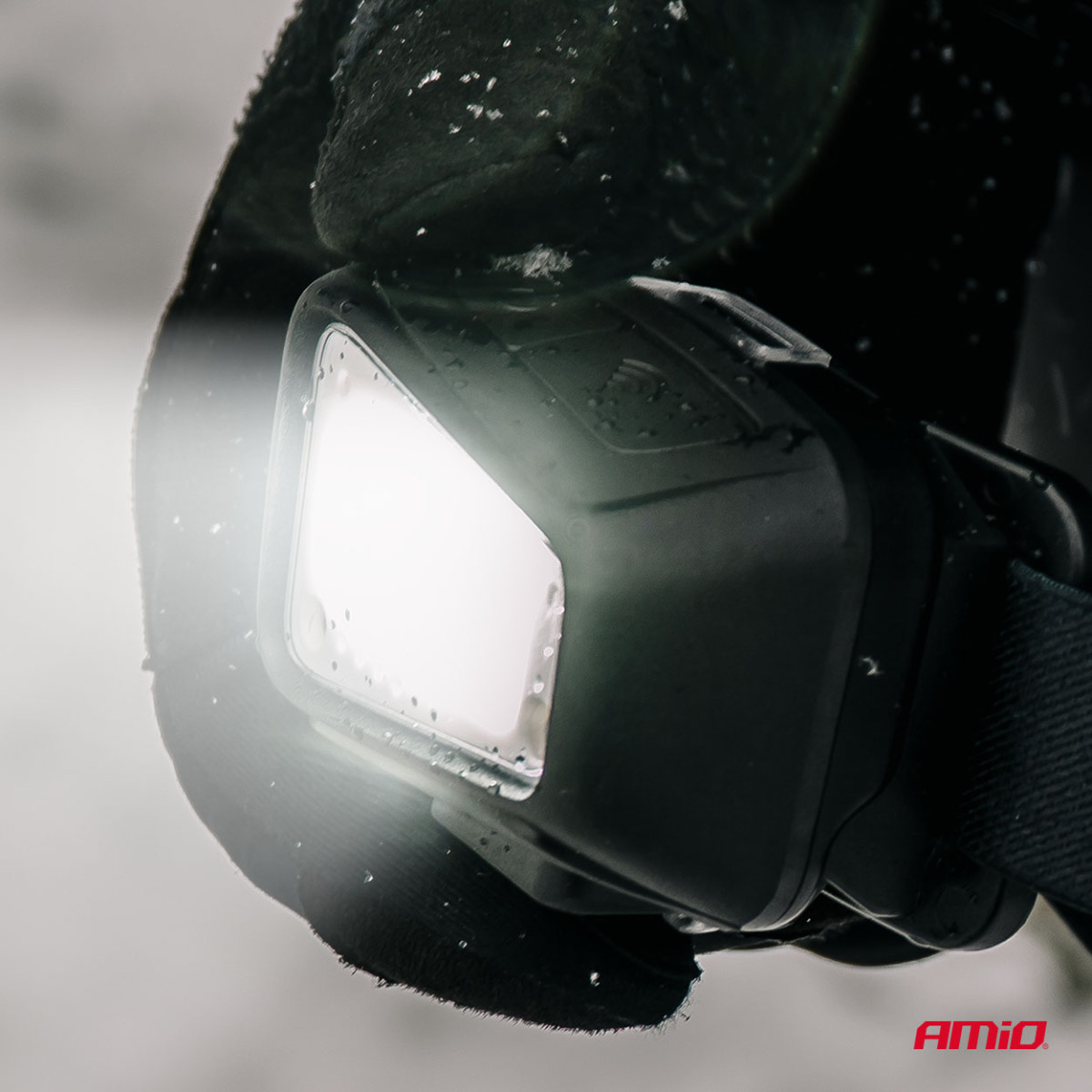 Akumuliatorinis LED galvos žibintas COB su judesio jutikliu, 1800 mAh AMIO-04666