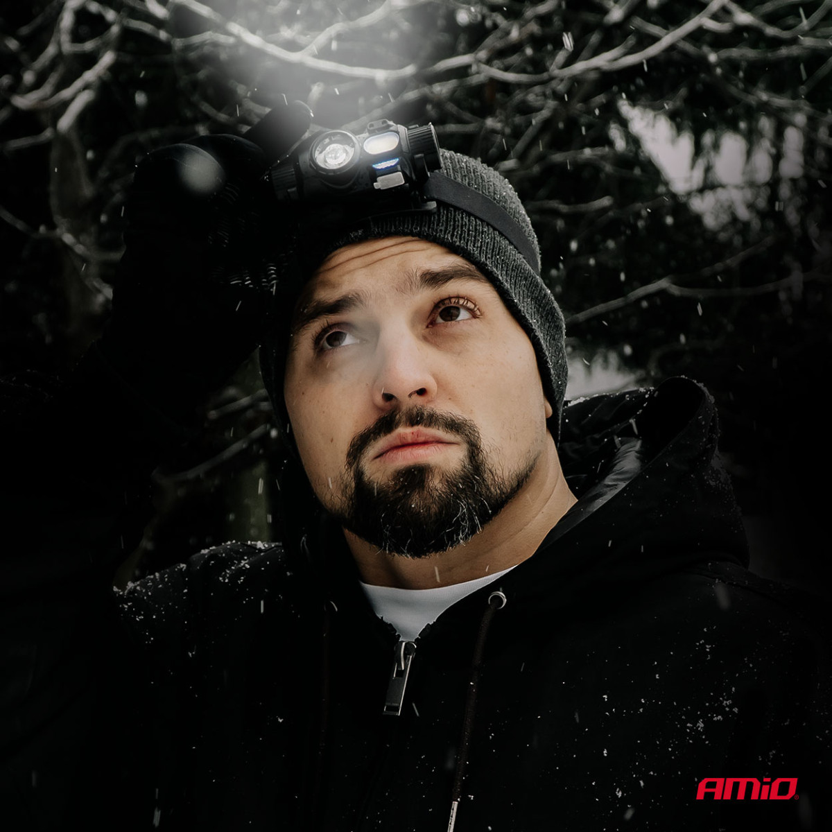 Akumuliatorinis LED galvos žibintas XPG+COB 1200mAh AMIO-04662