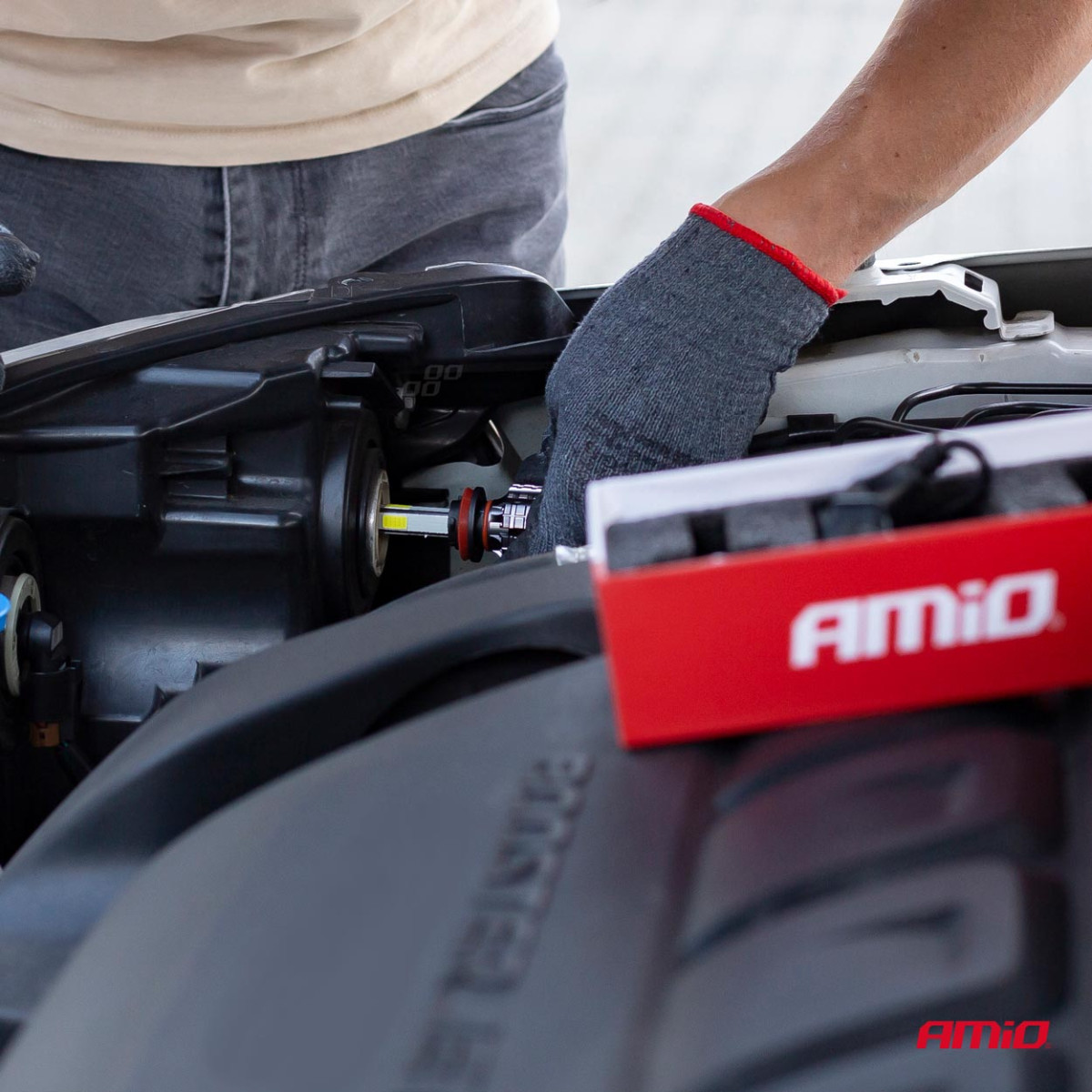 LED žibintų lemputės COB Series H7 AMiO-02844