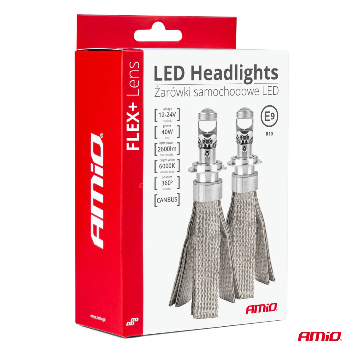 LED žibintų lemputės FLEX+ Series H7 Lens AMiO-03660