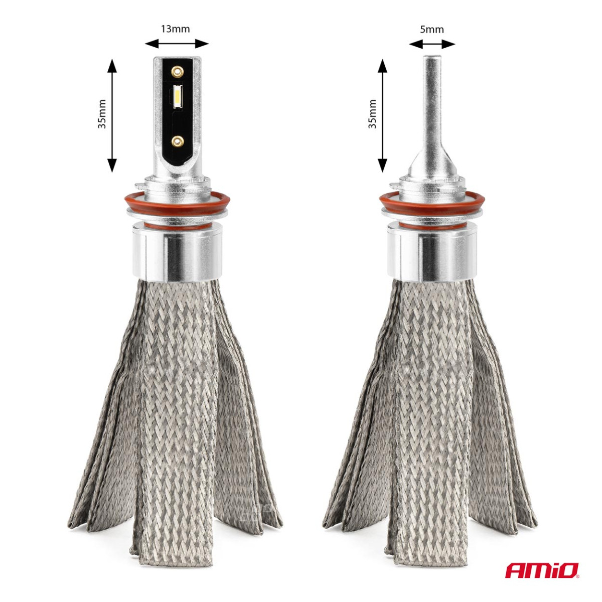 LED žibintų lemputės FLEX+ Series H8 H9 H11 H16 canbus 6000K 12-24V AMIO-03663