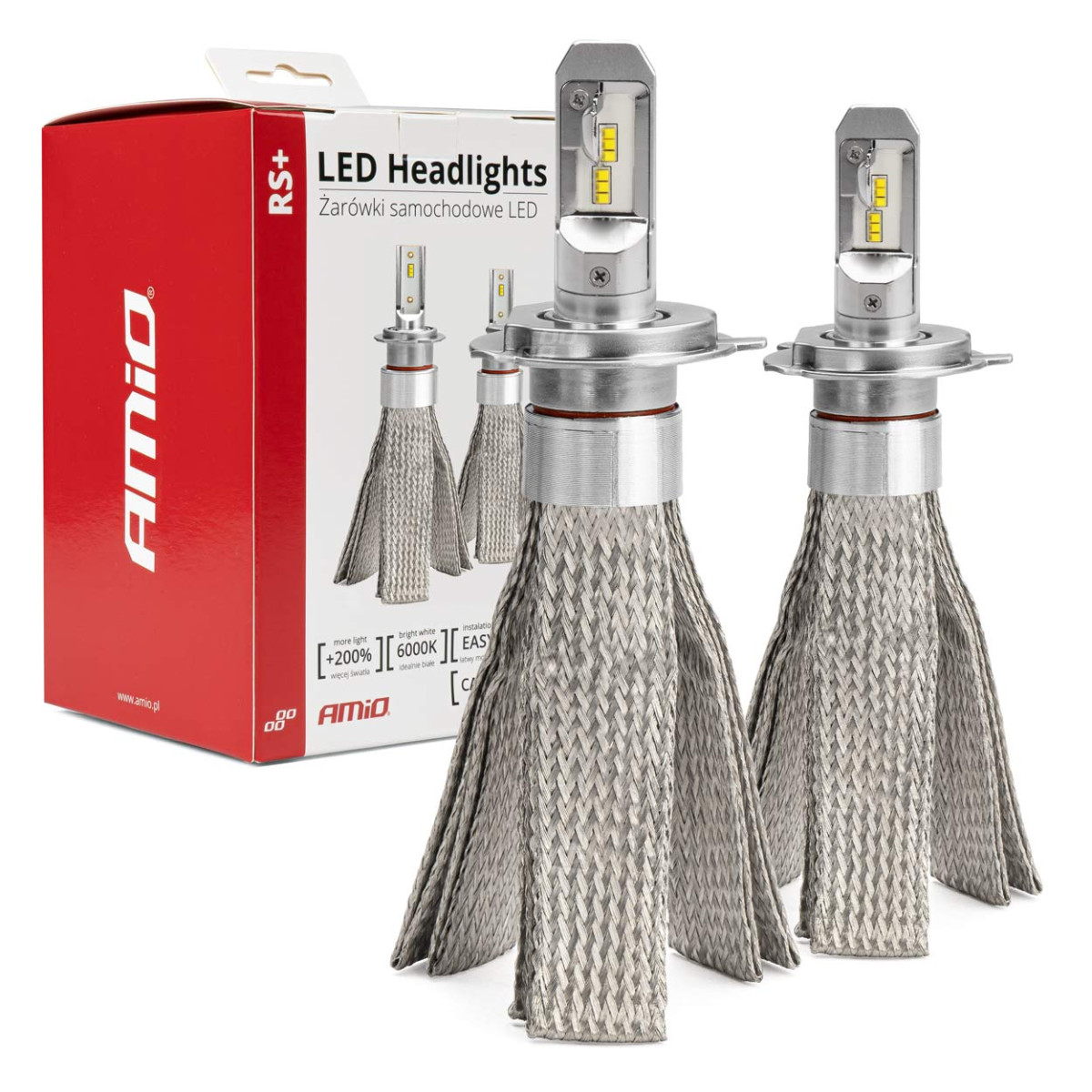 LED žibintų lemputės RS+ Series H4 50W AMIO-01082