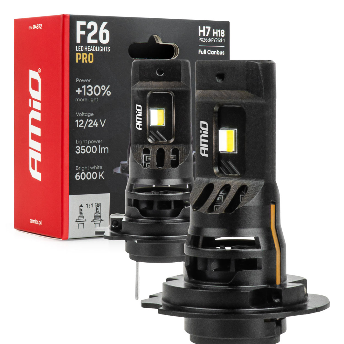 LED automobilinės lemputės H7/H18 F26 PRO LumiTec LIMITED +130% DUO FULL CANBUS 12V/24V AMIO-04872