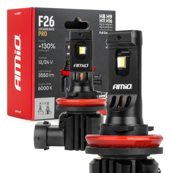 LED automobilinės lemputės H8/H9/H11/H16 F26 PRO LumiTec LIMITED +130% DUO FULL CANBUS 12V/24V AMIO-04873