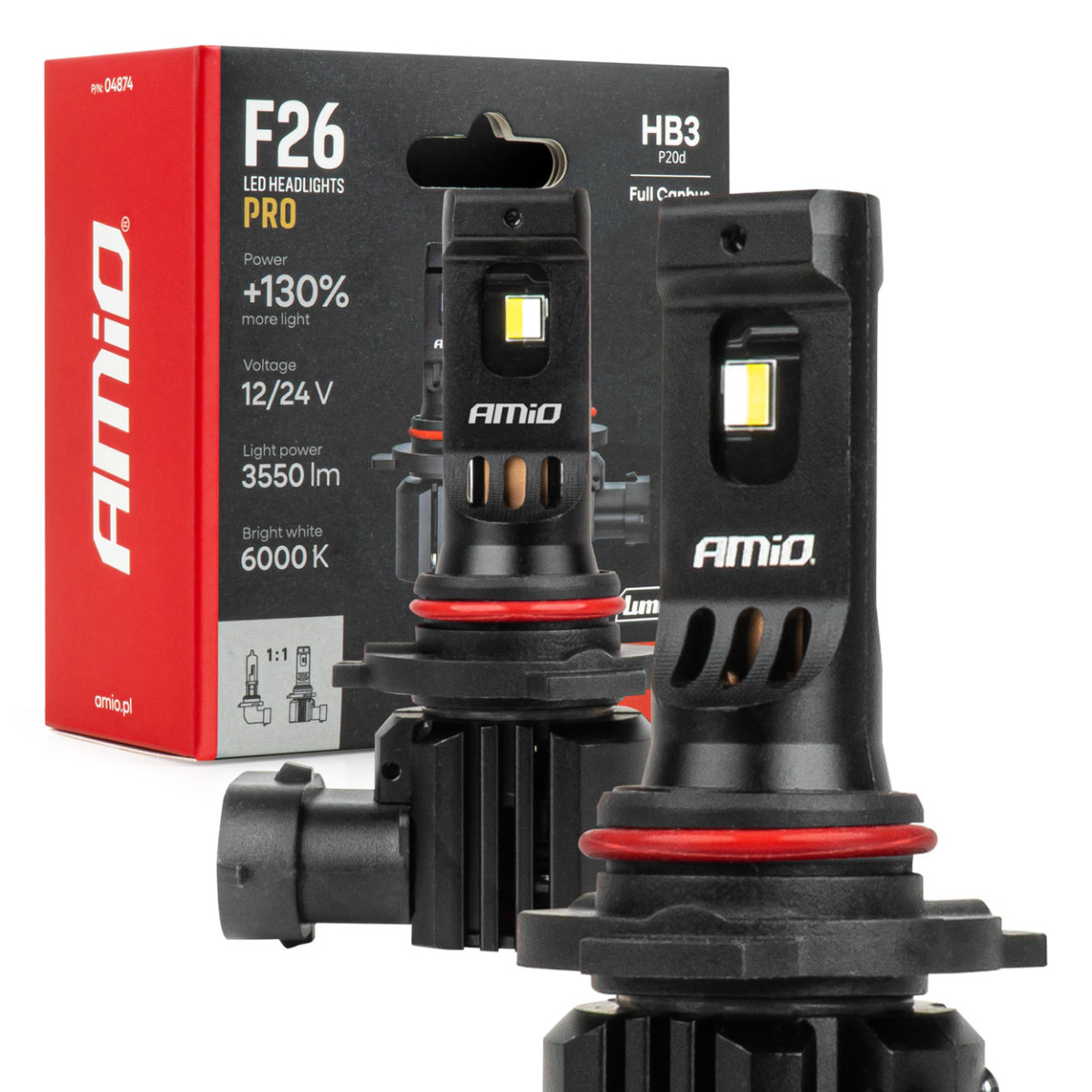LED automobilinės lemputės HB3 F26 PRO LumiTec LIMITED +130% DUO FULL CANBUS 12V/24V AMIO-04874