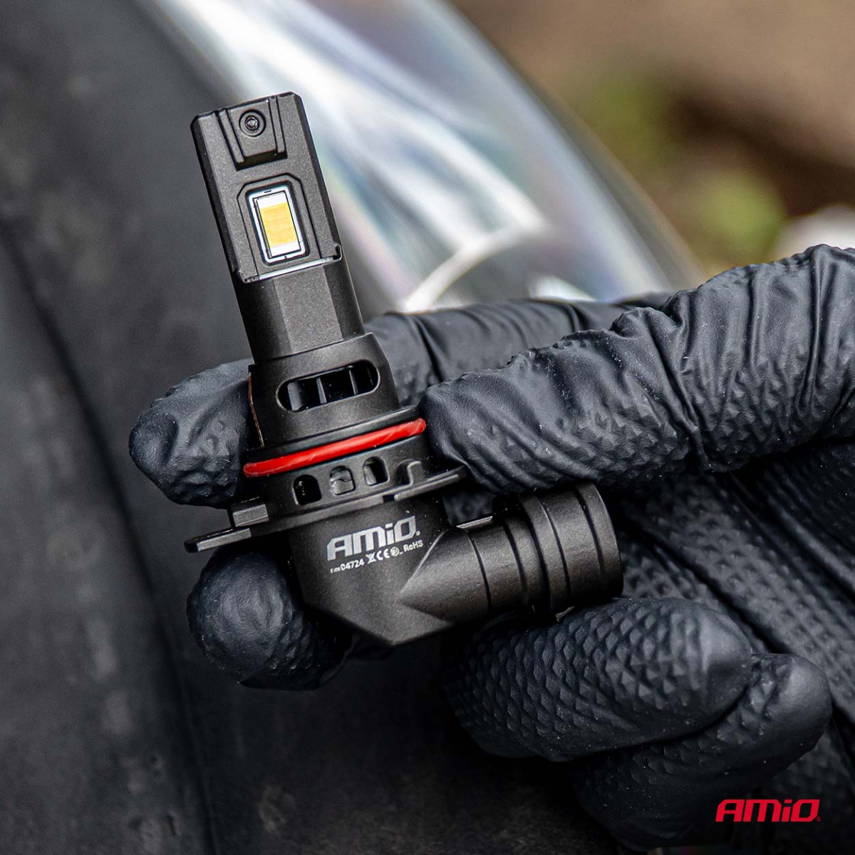 LED žibintų lemputės Series F25 PRO BLACK FULL CANBUS HIR2 68W 12V 24V, AMIO-04724