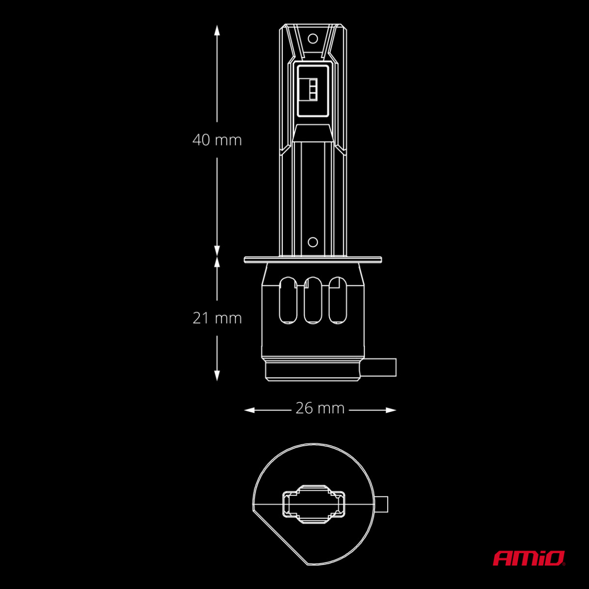 LED automobilinės lemputės H1 F26 PRO LumiTec LIMITED +130% DUO FULL CANBUS 12V/24V AMIO-04869
